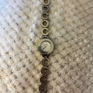 Coach Silver Circle-Link Women's Bracelet Watch